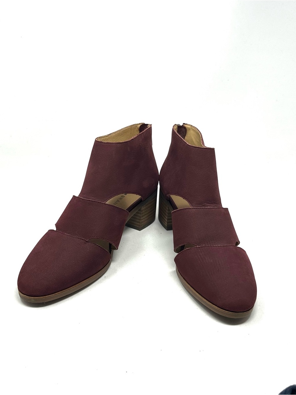 Lucky Brand Burgundy Ralwan Suede Leather Cutout Booties Women Sz 8.5
